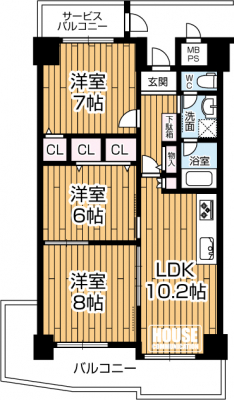 間取り図（販１マンション）　◆専有面積66.62�u、3LDK