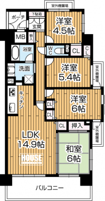 間取り図（販１マンション）　15階建の7階部分！ 南東角部屋・専有面積：82.4�uの４ＬＤＫ！