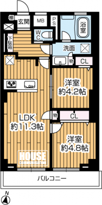 Ԏ}îP}Vj@2LDKELʐ49.32uEoRj[ʐ5.62u