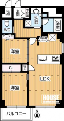 Ԏ}îP}Vj@2LDKELʐ46.98uEoRj[ʐ3.36u