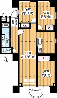 Ԏ}îP}Vj@Lʐ76.27uA3LDK̂łB