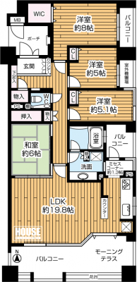 Ԏ}îP}Vj@4LDKAi6080~ALʐ103.65uoRj[ʐ23.06uAoRj[