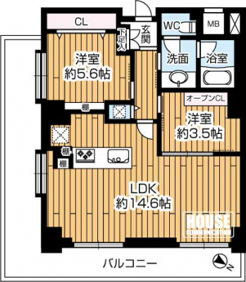 Ԏ}îP}Vj@2LDKELʐ53.33uEoRj[ʐ20.31u