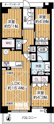 �Ԏ��}�i�̂P�}���V�����j�@��L�ʐ�75.05�u�A3LDK�^�C�v�̂������ł��B