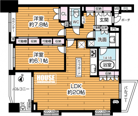 Ԏ}îP}Vj@2LDKELʐ79.12uEoRj[ʐ8.88u