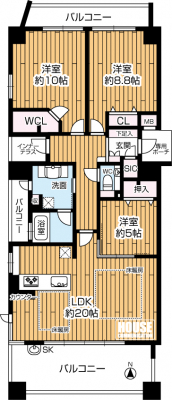 Ԏ}îP}Vj@Lʐ100.03uA3LDK^Cv̂łB