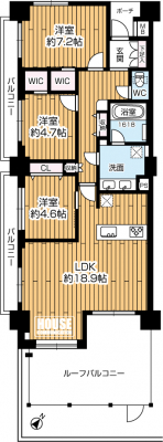 Ԏ}îP}Vj@3LDKELʐ86.18uE[toRj[ʐ19.62u