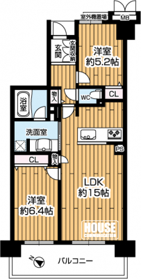 �Ԏ��}�i�̂P�}���V�����j�@��L�ʐ�60.68�u�A2LDK