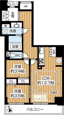 �Ԏ��}�i�̂P�}���V�����j�@��2LDK�A��L�ʐ�55.22��2�A�o���R�j�[�ʐ�9.19��2�A�A���R�[�v0.96��2