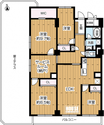 �Ԏ��}�i�̂P�}���V�����j�@4LDK�A���i3780���~�A��L�ʐ�119.65�u�o���R�j�[�ʐ�39.72�u�A���[�t�o���R�j�[��30�u�t�A������o���R�j�[��