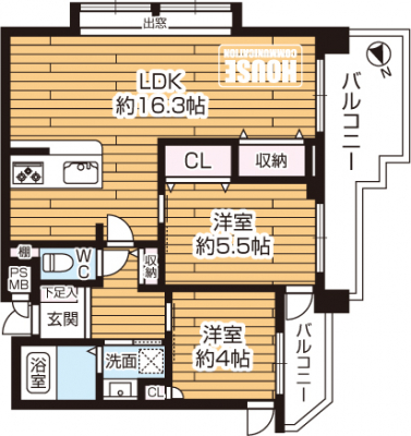 �Ԏ��}�i�̂P�}���V�����j�@��L�ʐ�59.21�u�A2LDK