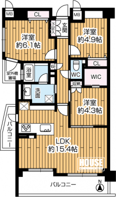 �Ԏ��}�i�̂P�}���V�����j�@��L�ʐ�70.31�u�A3LDK