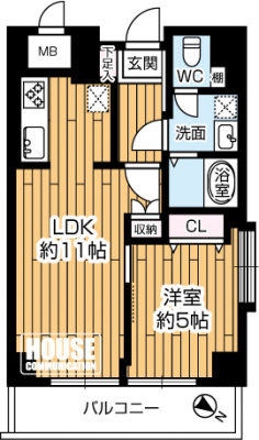 �Ԏ��}�i�̂P�}���V�����j�@��1LDK�A��L�ʐ�43.26�u�A�o���R�j�[�ʐ�5.83�u