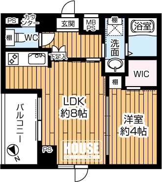 �Ԏ��}�i�̂P�}���V�����j�@��1LDK�A��L�ʐ�31.22�u�A�o���R�j�[�ʐ�4.06�u