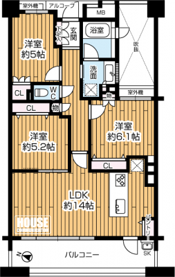 �Ԏ��}�i�̂P�}���V�����j�@��L�ʐ�69.89�u�A3LDK