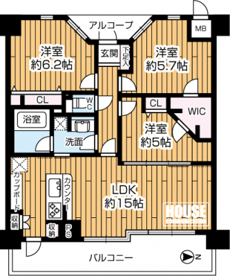 �Ԏ��}�i�̂P�}���V�����j�@��L�ʐ�70.83�u�@�Ԏ��3LDK��