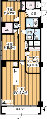 �Ԏ��}�i�̂P�}���V�����j�@1�K���� ����E�쐼�p�Z��