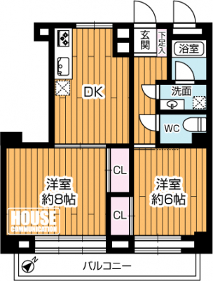 �Ԏ��}�i�̂P�}���V�����j�@��2DK�A��L�ʐ�56.61m2�A�o���R�j�[�ʐ�7.15m2