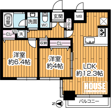 �Ԏ��}�i�̂P�}���V�����j�@��2LDK�A��L�ʐ�50.14m2�A�o���R�j�[�ʐ�3.15m2