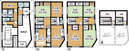 �Ԏ��}�i�̂P�ˌ��j�@�����ʐ�205.99�u�A�y�n�ʐ�112.74�u�A6�k�c�c�j�j