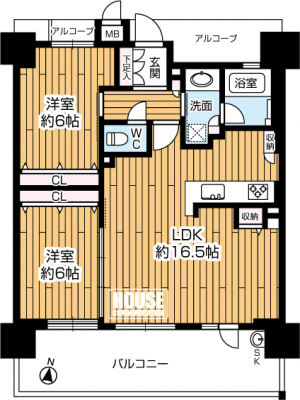 �Ԏ��}�i�̂P�}���V�����j�@��L�ʐ�61.58�u�A2LDK�^�C�v�̂������ł��B