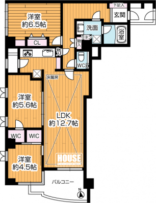 �Ԏ��}�i�̂P�}���V�����j�@��3LDK�C��L�ʐ�78.23��2�A�o���R�j�[�ʐ�5.52��