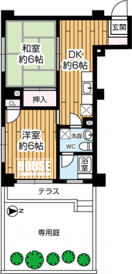 �Ԏ��}�i�̂P�}���V�����j�@��2K�A��L�ʐ�38.97m2�A�o���R�j�[�ʐ�4.50m2