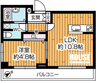 �Ԏ��}�i�̂P�}���V�����j�@��1LDK�A��L�ʐ�36.97m2�A�o���R�j�[�ʐ�7.00m2