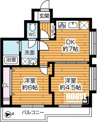 �Ԏ��}�i�̂P�}���V�����j�@��2DK�A��L�ʐ�37.15m2�A�o���R�j�[�ʐ�6.62m2