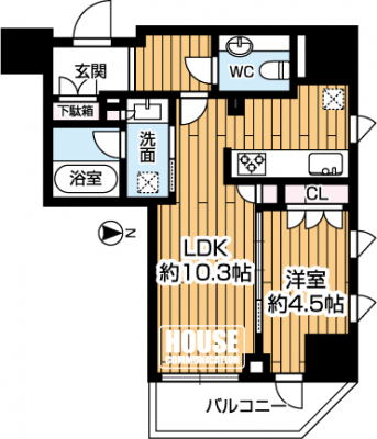 �Ԏ��}�i�̂P�}���V�����j�@��1LDK�A��L�ʐ�39.29�u�A�o���R�j�[�ʐϕs��