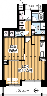 �Ԏ��}�i�̂P�}���V�����j�@1LDK�A���i2650���~�A��L�ʐ�54.81�u�o���R�j�[�ʐ�9.37�u�A�������o���R�j�[��