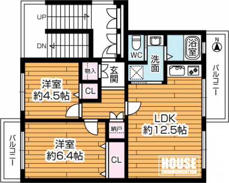 �Ԏ��}�i�̂P�}���V�����j�@��L�ʐ�50.65�u�A2LDK