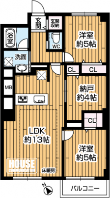 �Ԏ��}�i�̂P�}���V�����j�@��2SLDK�E��L�ʐ�65.45�u�E�o���R�j�[�ʐ�3.19�u