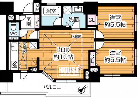 �Ԏ��}�i�̂P�}���V�����j�@���QLDK�A��L�ʐ�56.11m2�A�o���R�j�[�ʐ�8.4m2