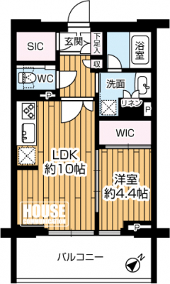 �Ԏ��}�i�̂P�}���V�����j�@��1LDK�E��L�ʐ�43.04�u�E�o���R�j�[�ʐ�9.68�u