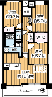 �Ԏ��}�i�̂P�}���V�����j�@3LDK�A���i3980���~�A��L�ʐ�71.19�u�A��p��ʐ�8.64�u�A�������o���R�j�[��