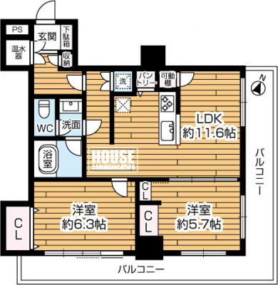 �Ԏ��}�i�̂P�}���V�����j�@��2LDK�A��L�ʐ�50.52��2�A�o���R�j�[�ʐ�14.86��2