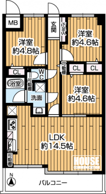 �Ԏ��}�i�̂P�}���V�����j�@5�K����2�K�����E������E��L�ʐρF64.34�u��3�k�c�j�I 