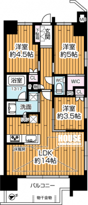 �Ԏ��}�i�̂P�}���V�����j�@15�K����14�K�E��L�ʐρF58.85�u�̂R�k�c�j�I