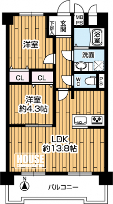 �Ԏ��}�i�̂P�}���V�����j�@2LDK�̓����������