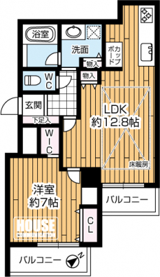 �Ԏ��}�i�̂P�}���V�����j�@��1LDK�E��L�ʐ�47.34�u�E�o���R�j�[�ʐ�8.49�u