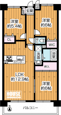 �Ԏ��}�i�̂P�}���V�����j�@�������2LDK��